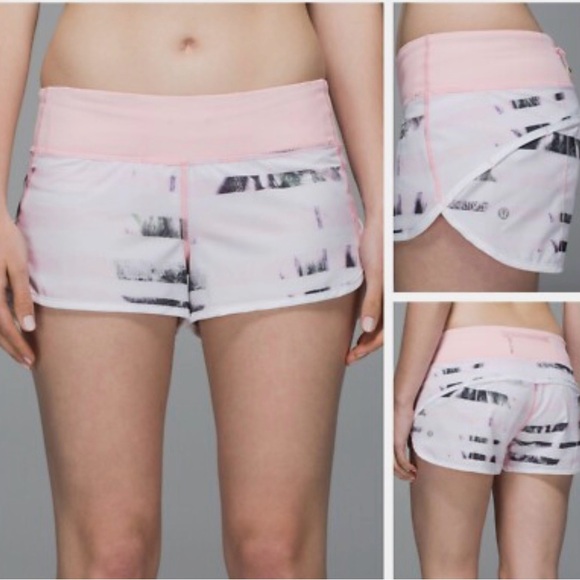 lululemon athletica Pants - Lululemon Run Speed Short 4-way StretchSunset Stripe Blush Quartz Multi Size 6